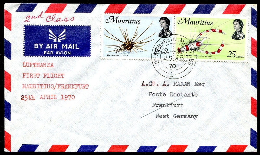 MAURITIUS: (10102) 1970 FFC Germany cancel/cover