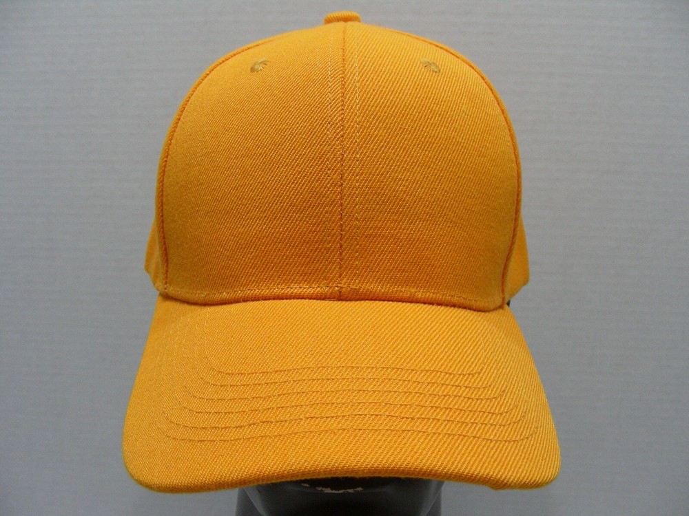 ORANGE - Acrylic/Wool Blend - One Size Adjustable Baseball Cap Hat!
