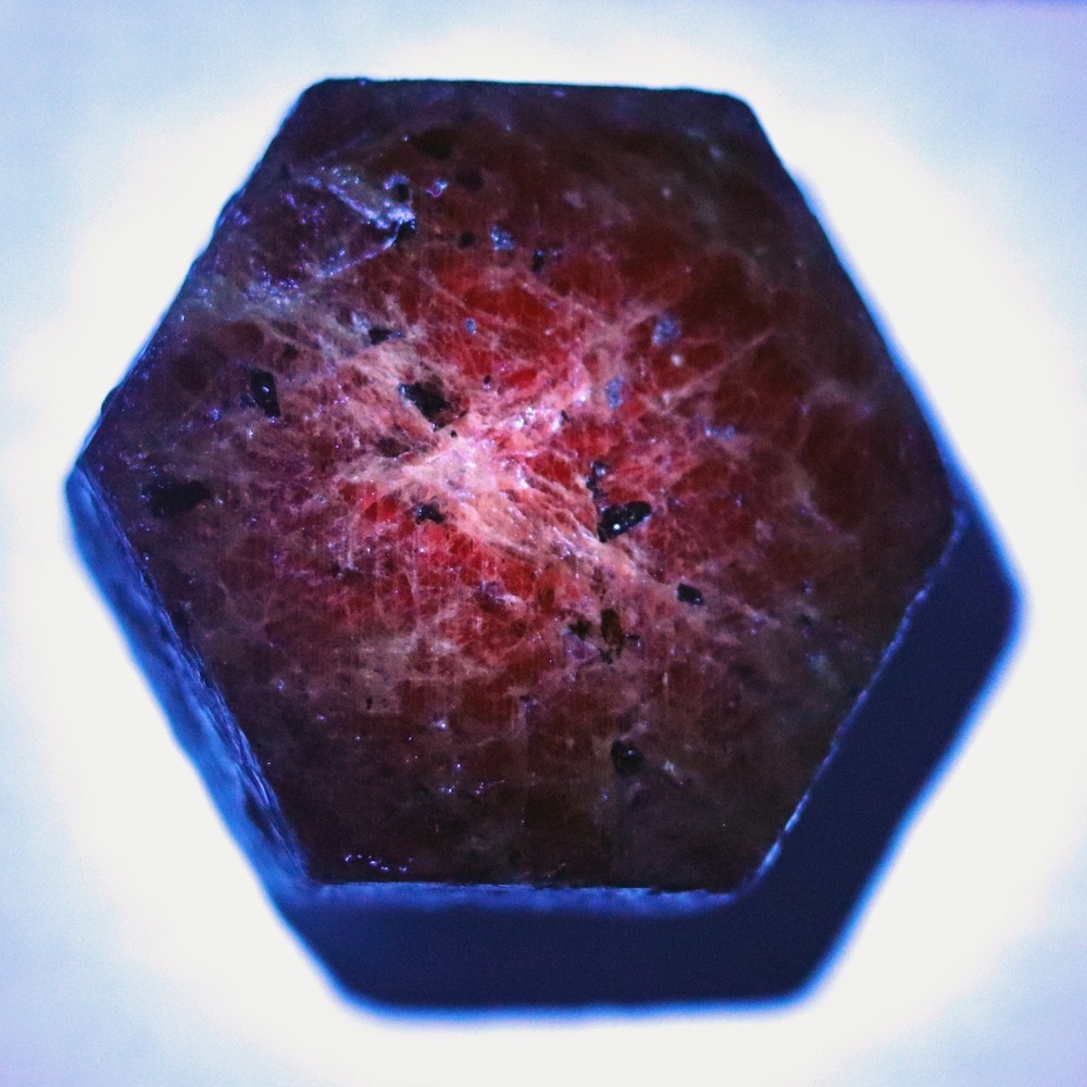 Fluorescent Ruby, Red Corundum from India (RUB55)