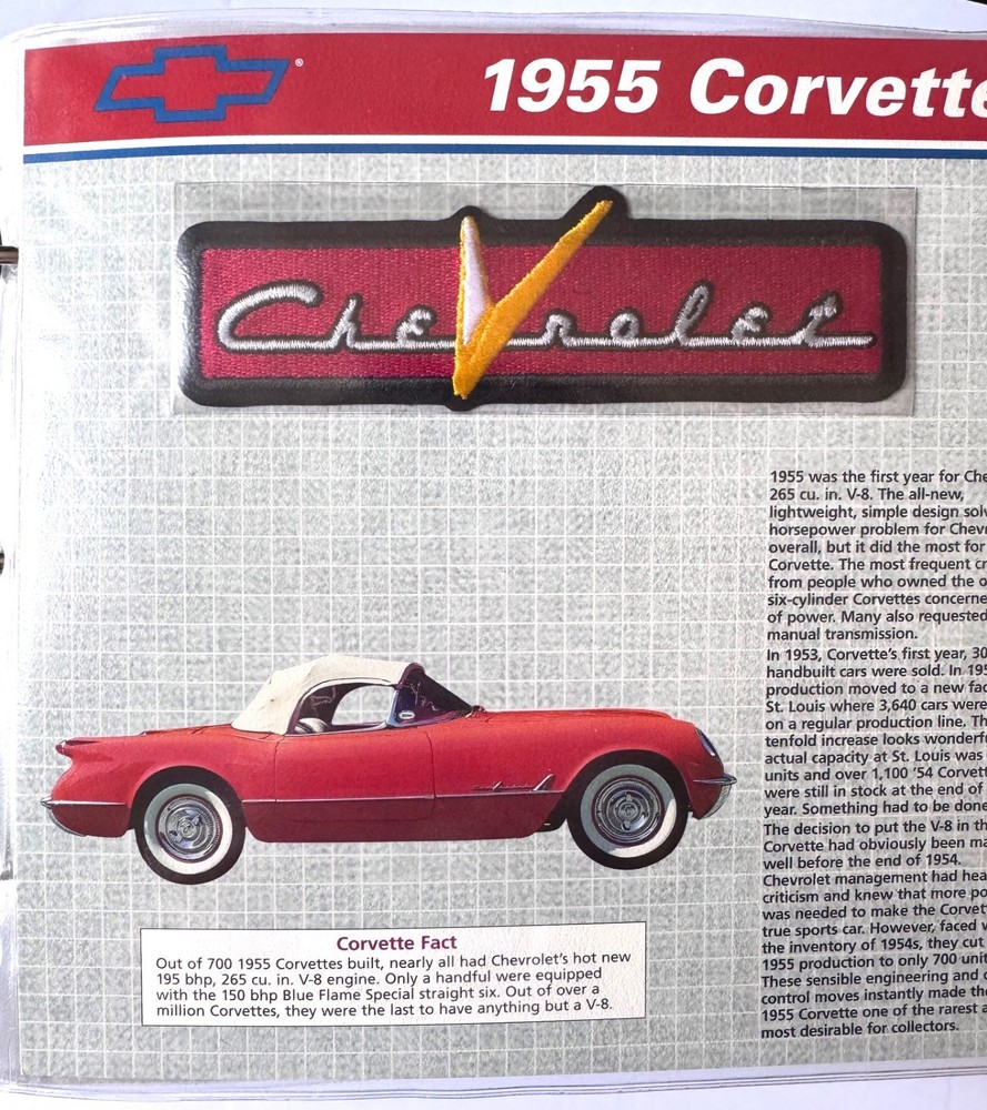 OFFICIAL CORVETTE PATCH COLLECTION 1953-2003 WILLABEE & WARD - SEE DESCRIPTION