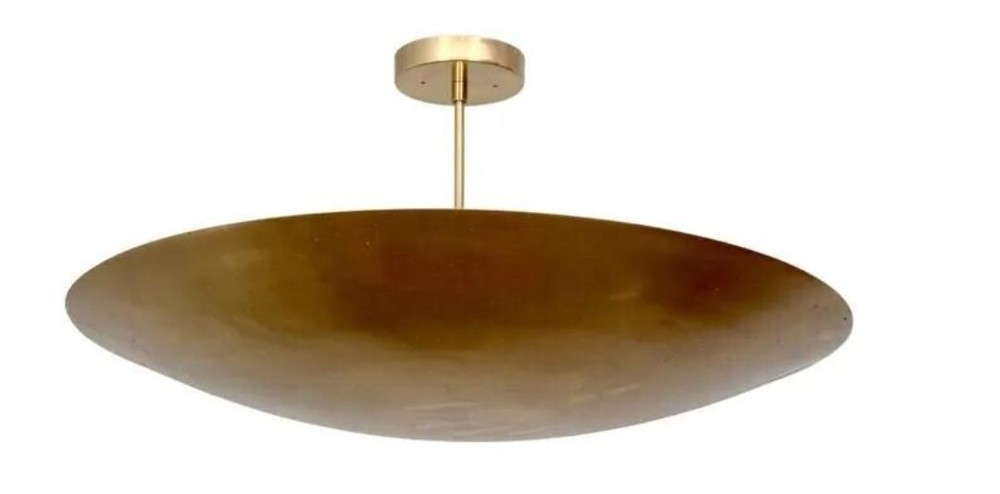 Handmade 6-Light Flush Mount Mid Century Brass Modern Ceiling Light