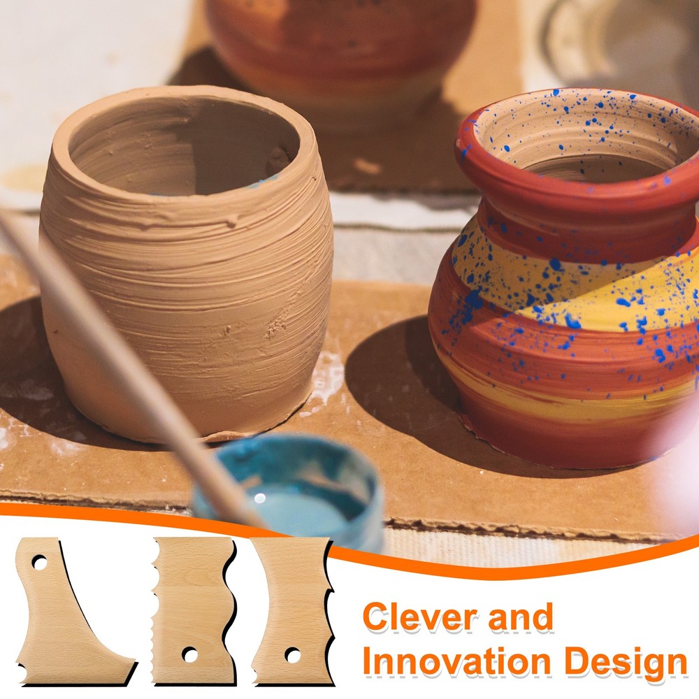 Pottery Ribs Trimming Tools Beech Pottery Profile Various Wave Design New