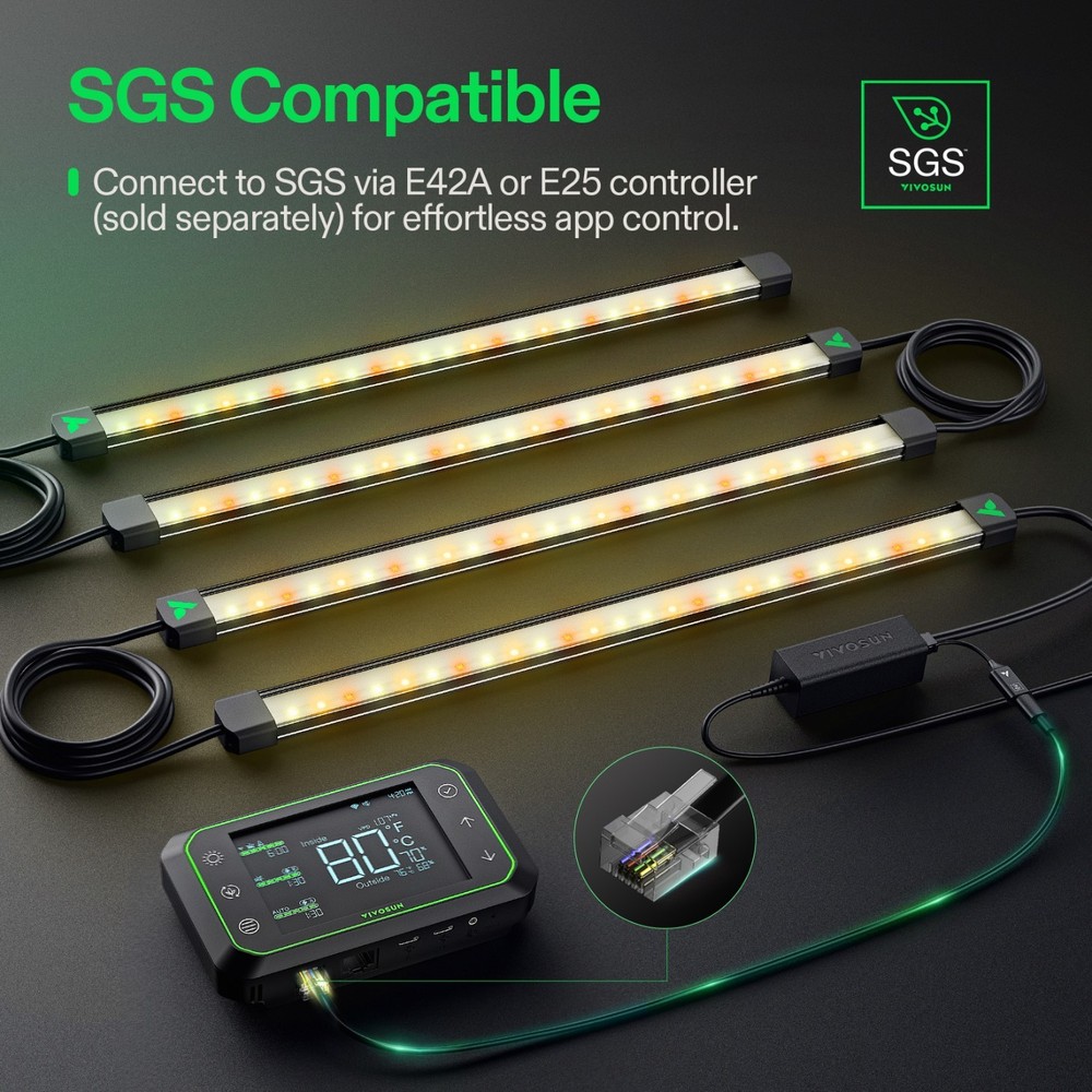 VIVOSUN Smart E42A+ Integrated LED Grow light Top Side Under Canopy for4x2/4x4ft