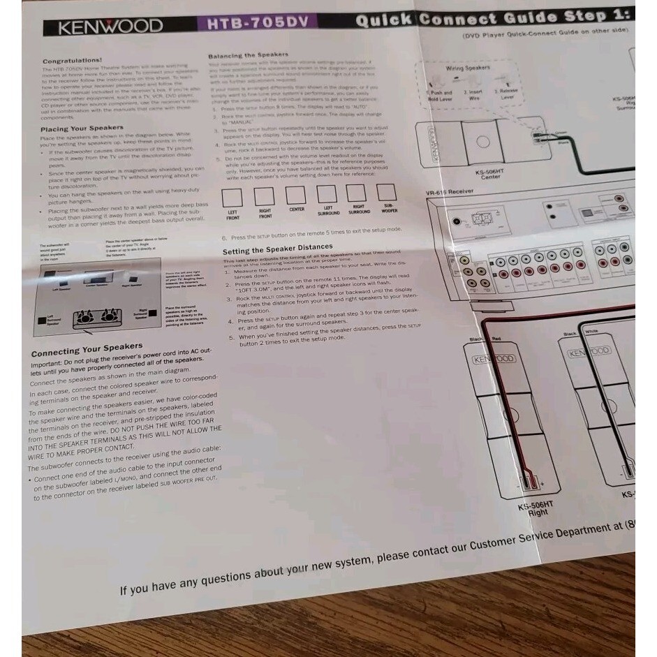 Kenwood HTB-705DV Quick Connect Guide