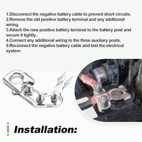 Positive Battery Terminal with 3 Auxiliary Posts Compatible with Chevy