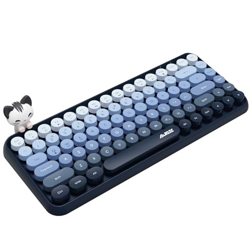 308i Wirelesstooth Keyboard, Retro Typewriter Design with Gradient Blue