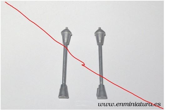 En Miniatura N scale Lanterns Non-Operational Solid White Metal, 2 cm -See Below