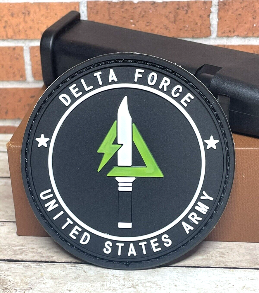 Tactical Morale Patch - PVC Delta Force Army Patch - Hook Loop Gun Army Patch