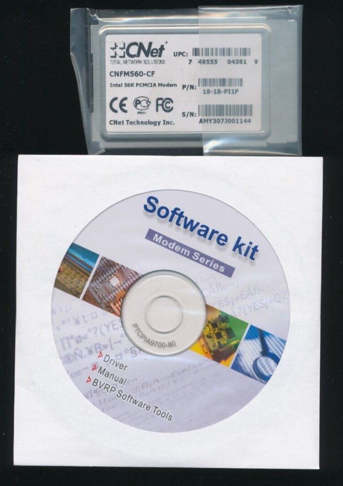 CNet SinglePoint PC Card 56K V.92 FAX / Modem Card