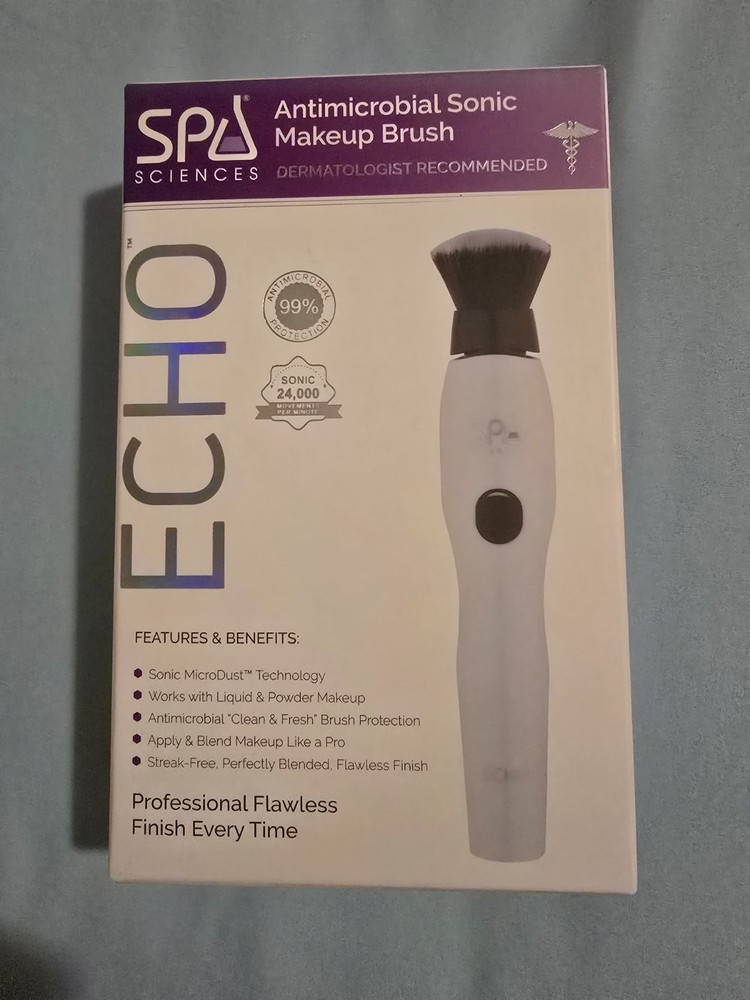 Spa Sciences ECHO Rechargeable Antimicrobial Sonic Makeup Brush
