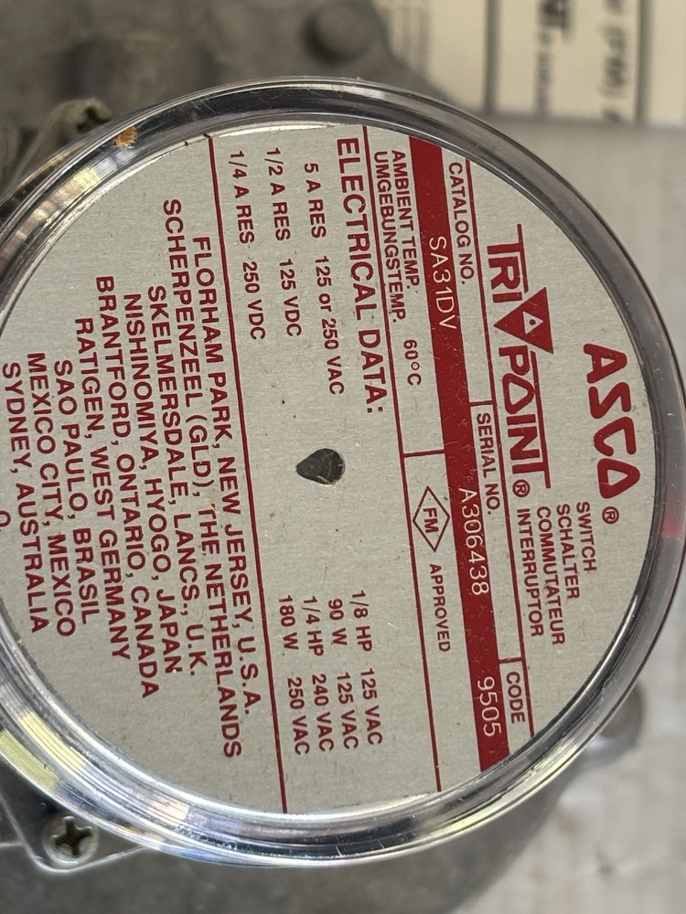 ASCO Tri Point SA31DV Temperature Pressure Switch / Open Box