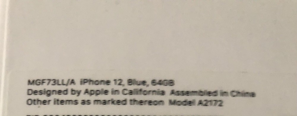 iPhone 12 Blue 64GB BOX ONLY