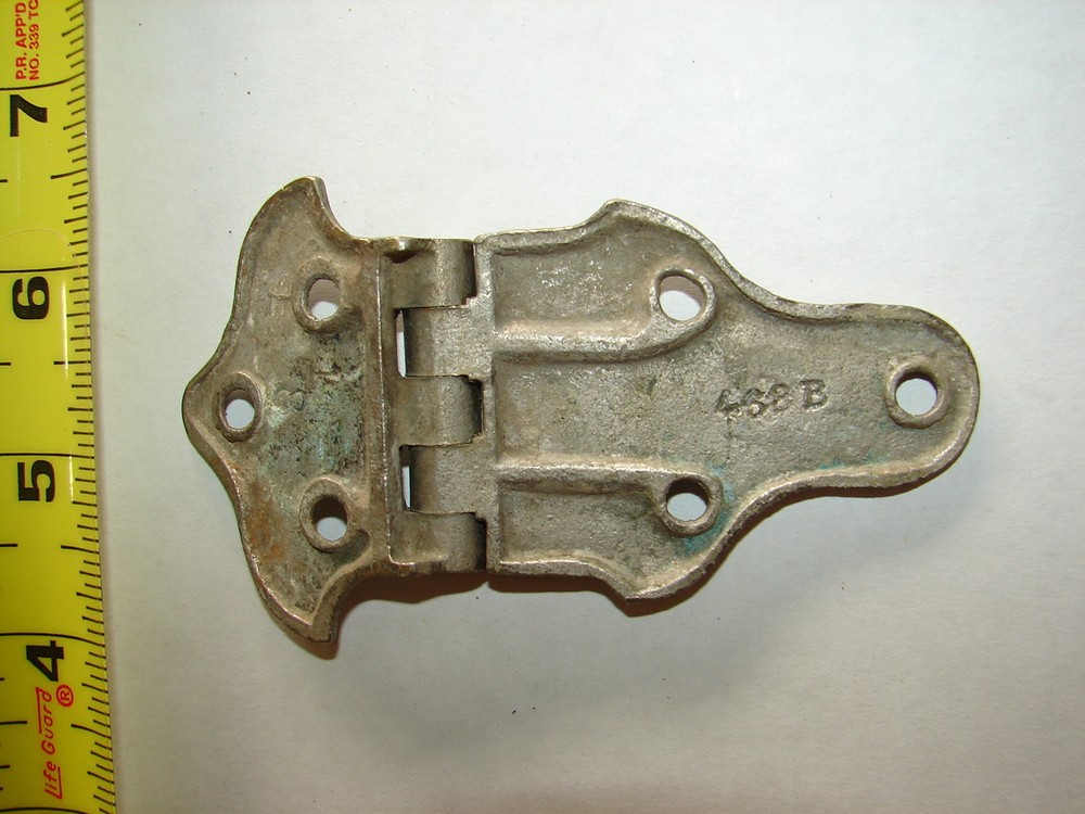 Nickle over Brass Icebox Hinge - GC AS FOUND