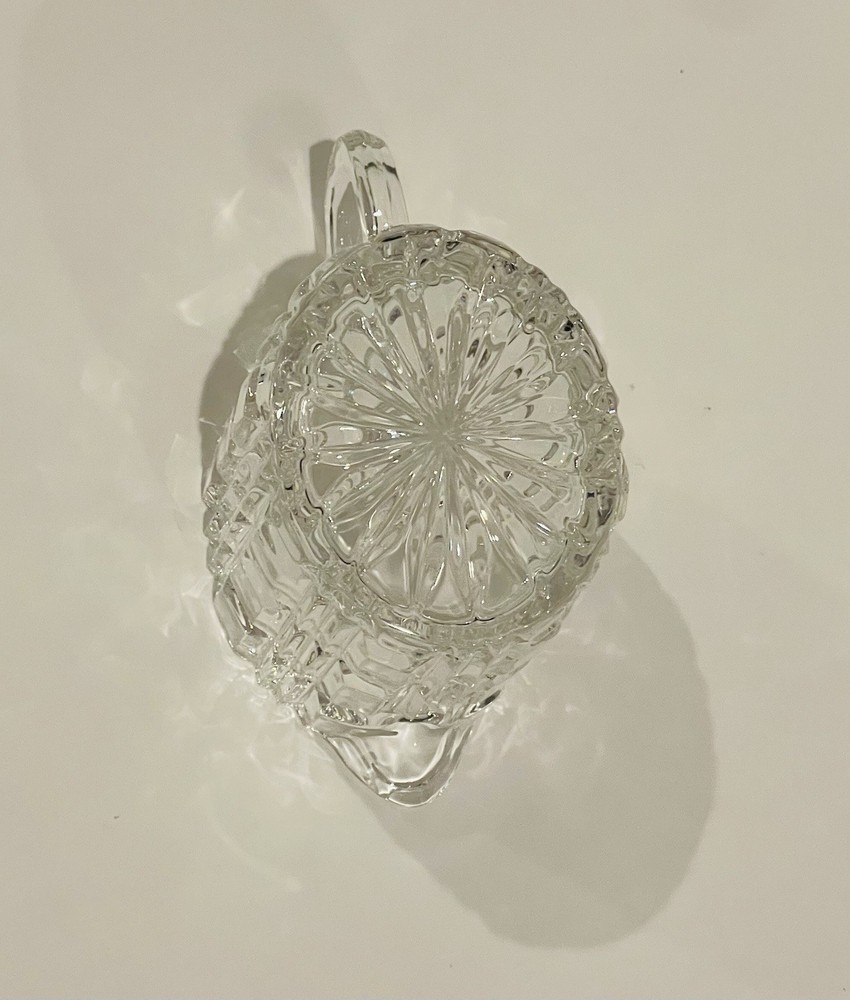 Leaf Crystal Irish Creamer Small Oval Shape With Handle