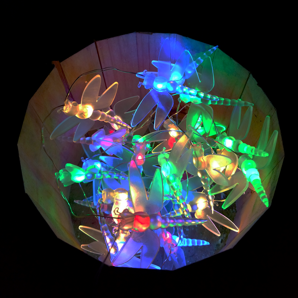 Solar Powered Dragonfly String Lights - 30 LED Multi Colored, 8 Modes