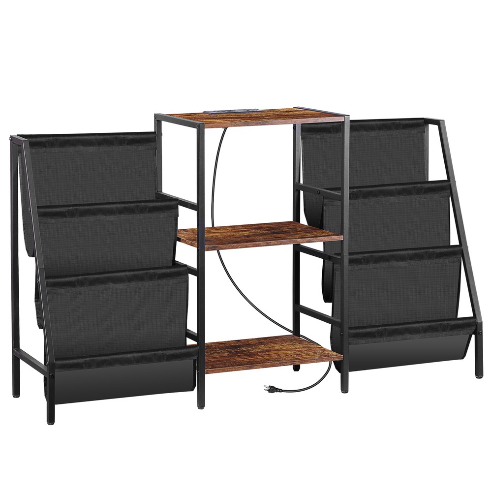 High-Capacity Vinyl Storage Console Turntable Stand Rust-Resistant Metal Frame
