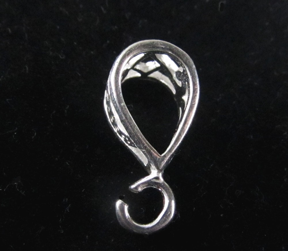 Bail Medium Sterling Silver Filigree Hook On Loop Inside Measures 8mm x 5.5mm