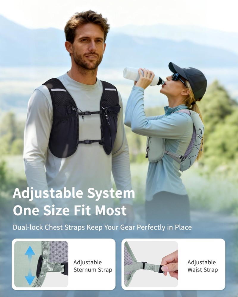 Running Hydration Vest Backpack, Lightweight Hydration Pack Bag Daypack for H...