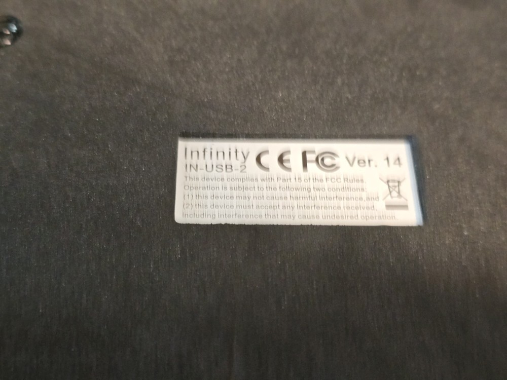 INFINITY IN-USB-2 Foot Pedal Black Untested USB Transcription Switch Wired