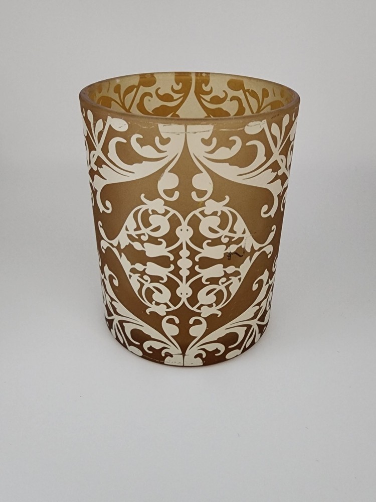 W Initial Glass Candle/trinket Holder