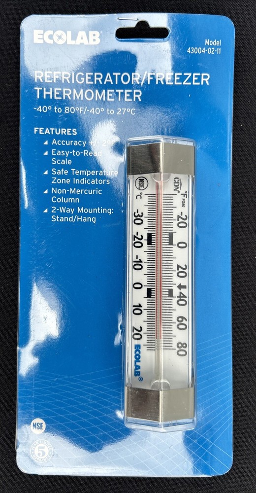Ecolab Refrigerator/Freezer Thermometer Accurate