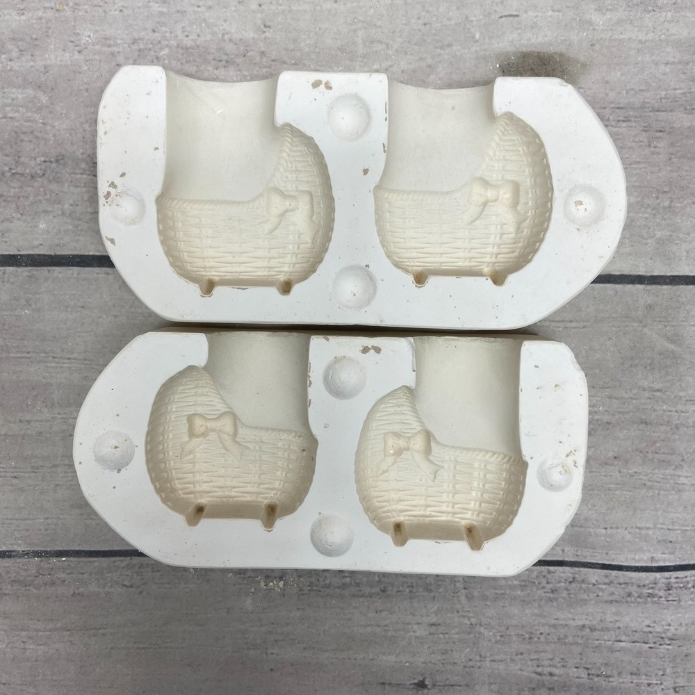 Macky Ceramic Mold Ceramic Casting Mold 2 Small Baby Cradles #658