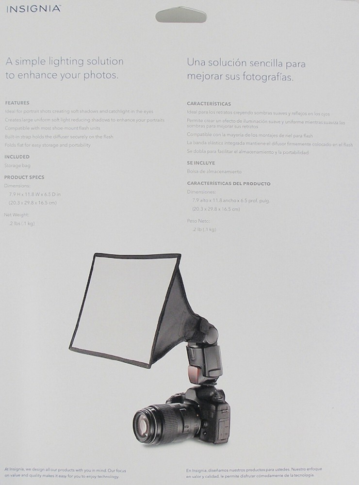 Flash diffuser 7.9 in x 11.8 in Insignia NS-DFD04