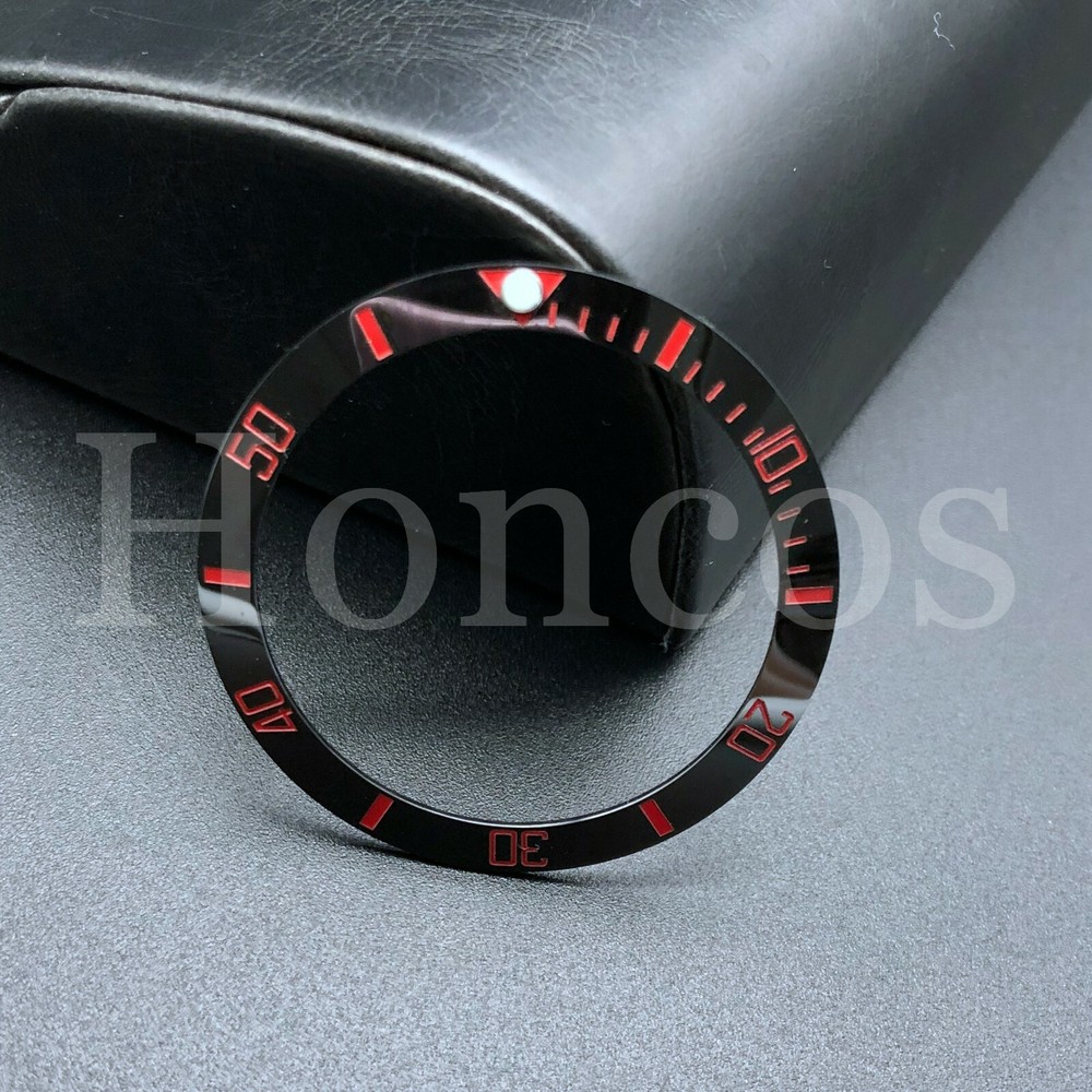 38 MM Watch Ceramic Bezel Insert Ring Loop For SUB 116610 16610 Custom Red