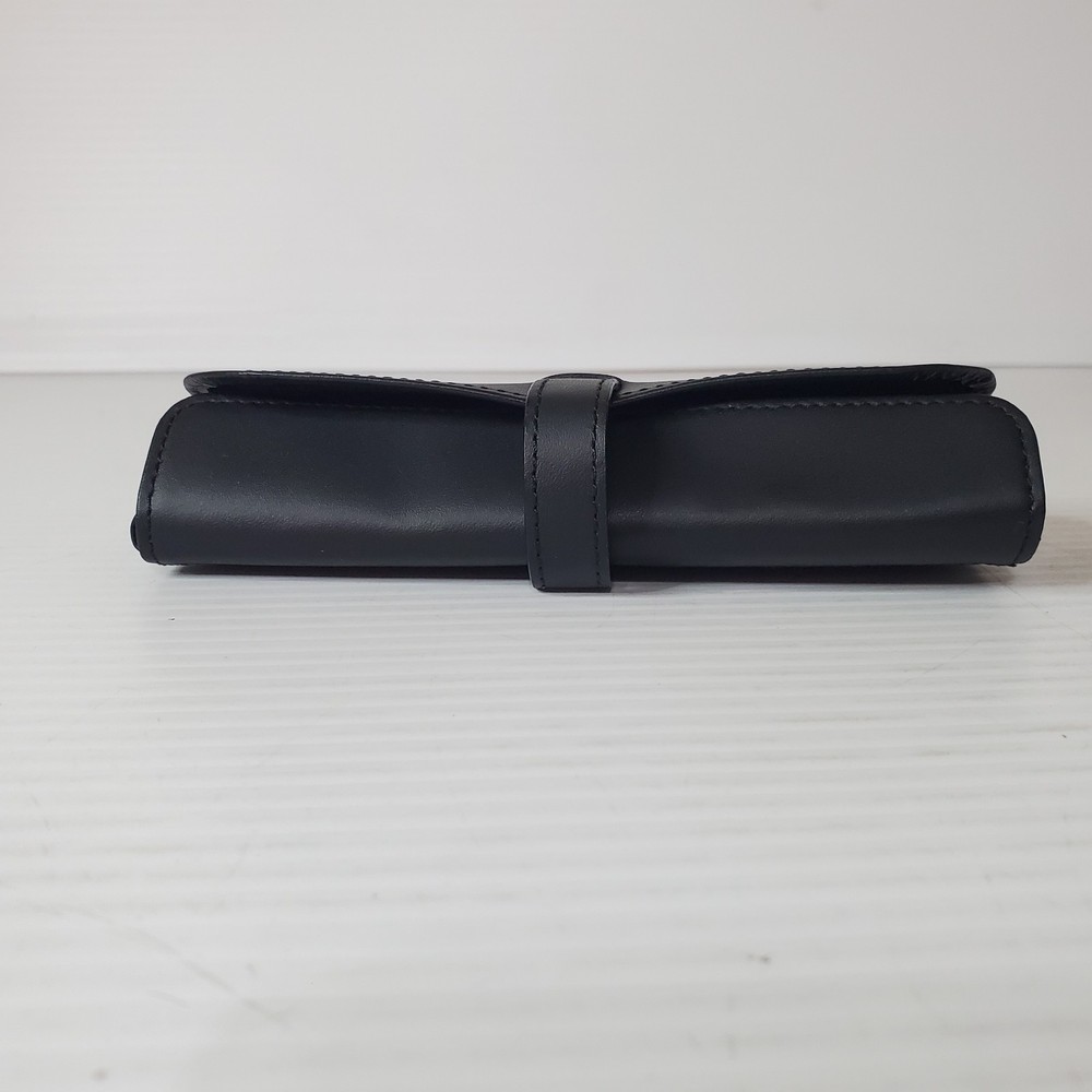 Black Leather Pen Pouch Case Single New In Box Envelope Style