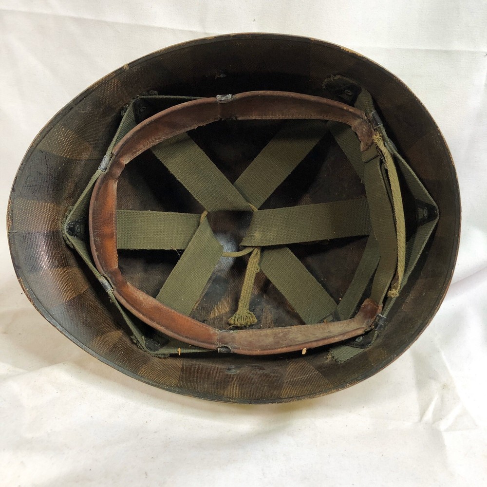 Wwii M-1 Helmet MSA Liner Armor Painted With Decals