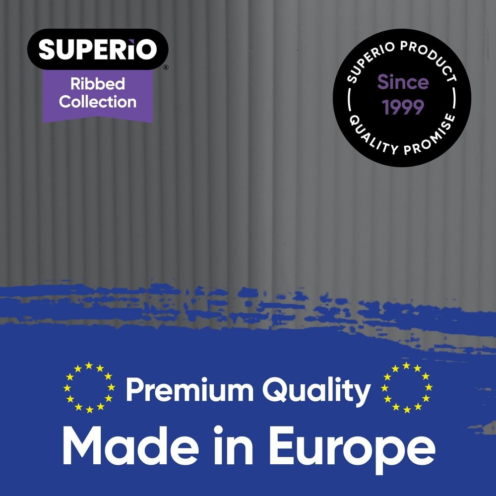 Superio 22L Large Ribbed Storage Bin- Plastic Storage Bin (2 Pack, Grey)