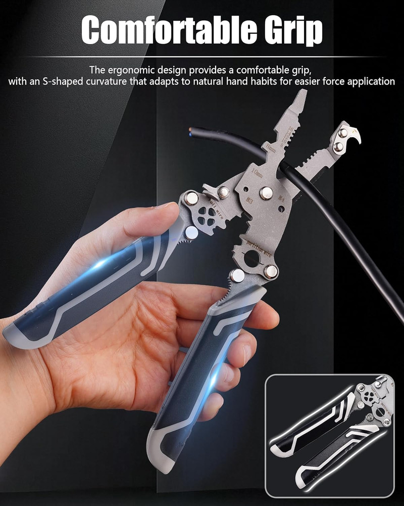 18 in 1 Foldable ?Ire Stripper Crimper, Multifunctional Folding Wire Stripping T