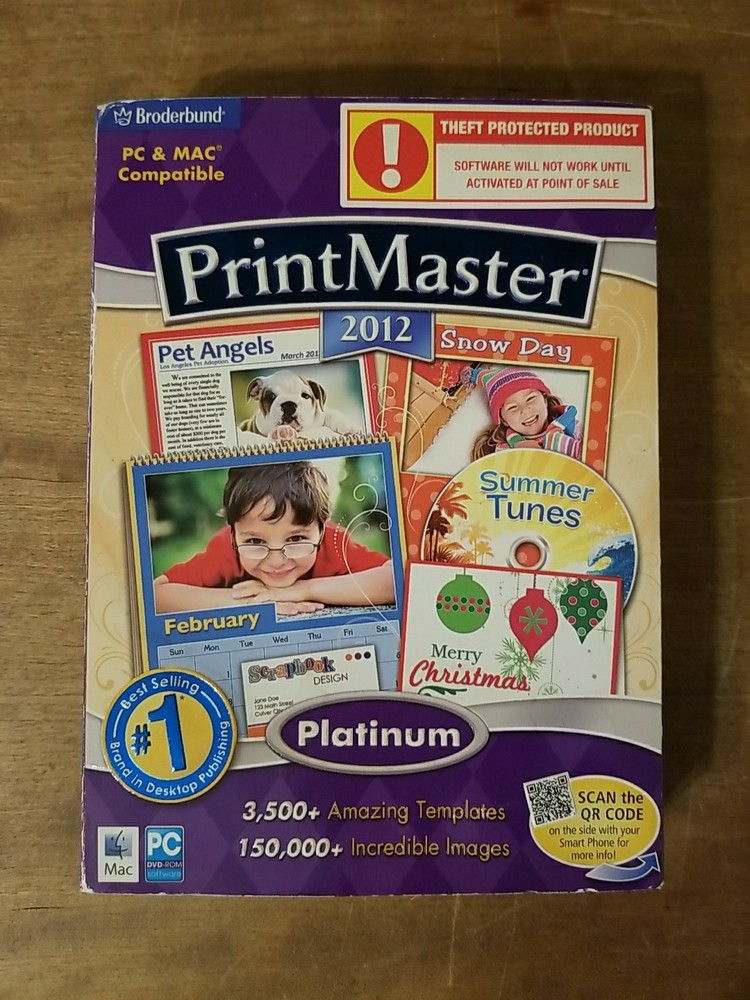 Printmaster Platinum 2012 PC/MAC DVD-ROM Desktop Publishing Software