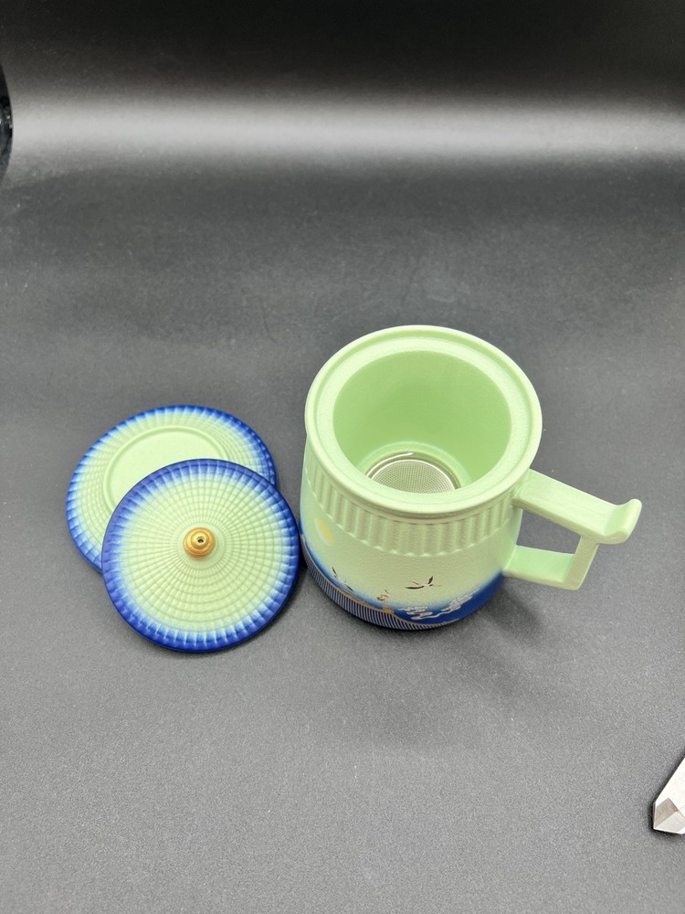 Ceramic Tea Cup With Tea Infuser, Lid, New