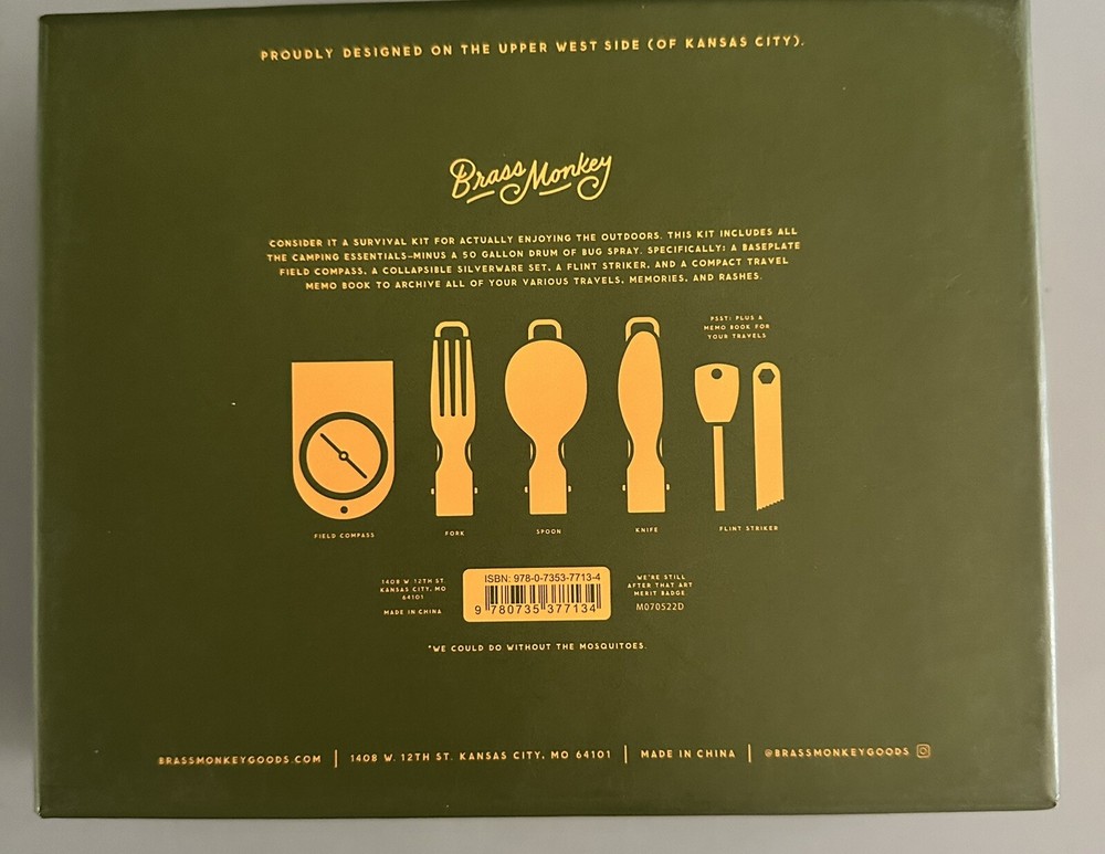 Camping Hiking Kit Get Lost Like, On Purpose Fire Striker Silverware