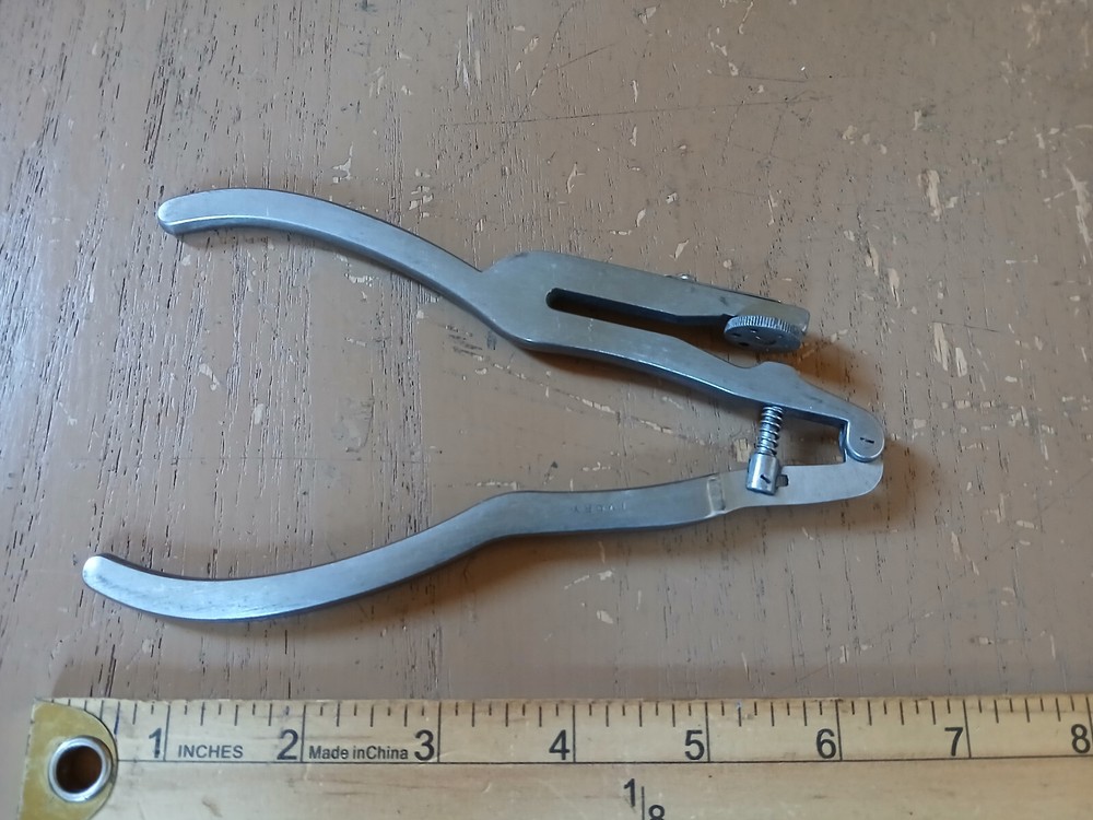 Ivory Dental Rubber Dam Punch Plier - Used