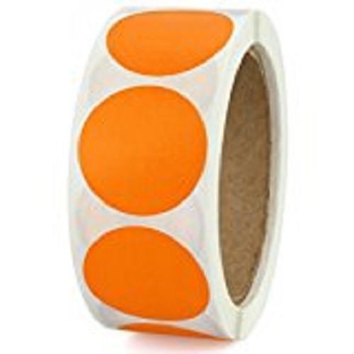 Orange Coding Labels 1.5 Inch Writable 500 Stickers