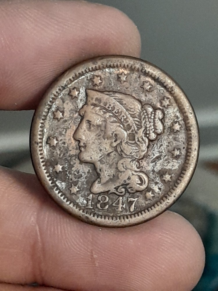 1847 Braided Hair Large Cent #2
