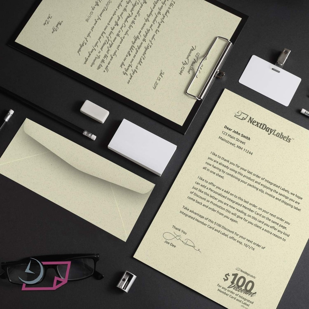 NextFiber Letter Heads & Envelopes (Natural) - 50 Sheets & Envelopes Per Pack