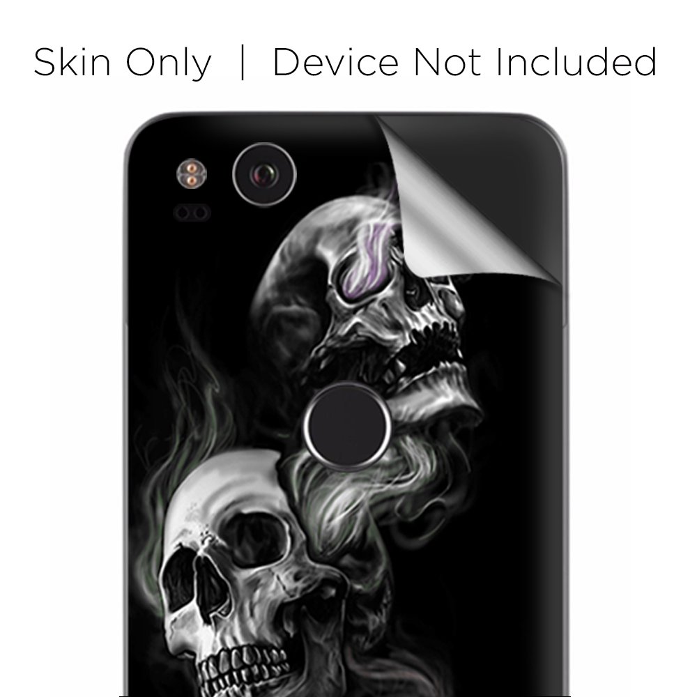 Google Pixel 2 Skins Decal Wrap glowing Skulls in Smoke