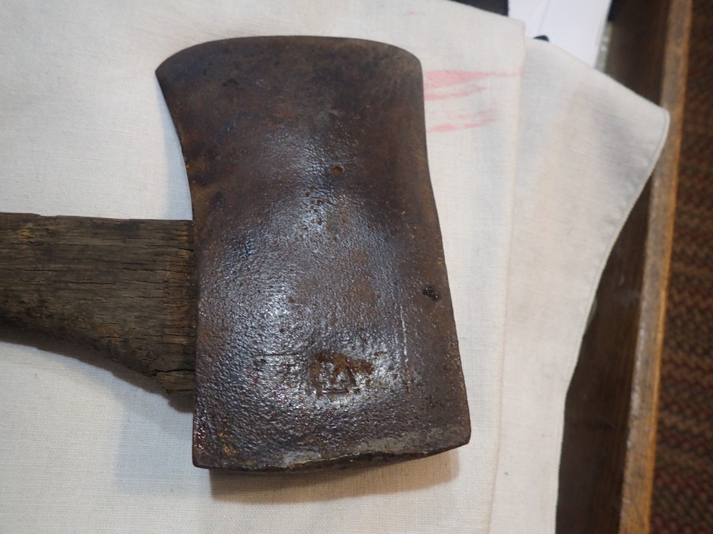 Vintage Keyatone AXE TOOL Single Bit Axe Head with wood handle