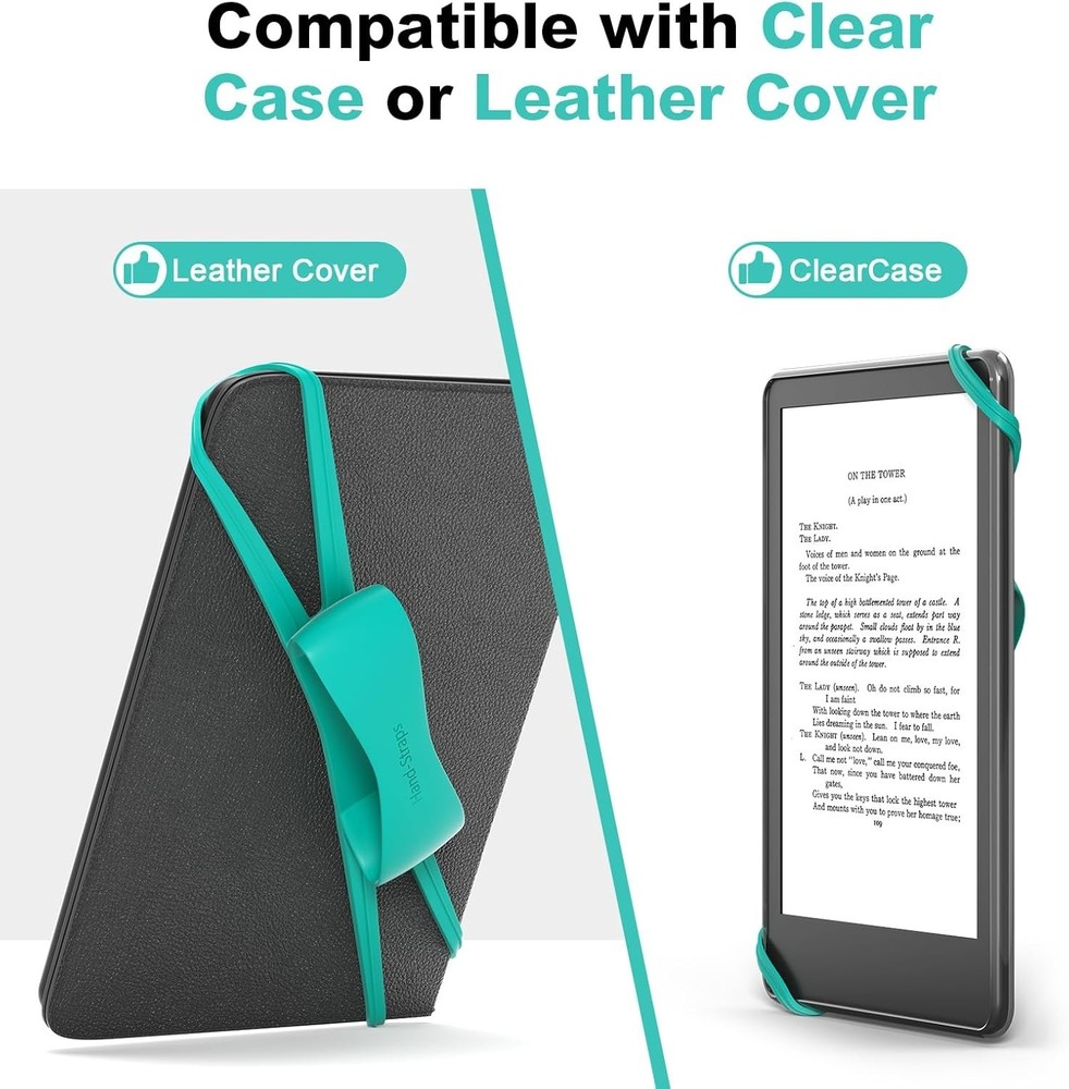 2 Pack Comfortable Hand Strap for Kindle and Tablets, Accessories Jade