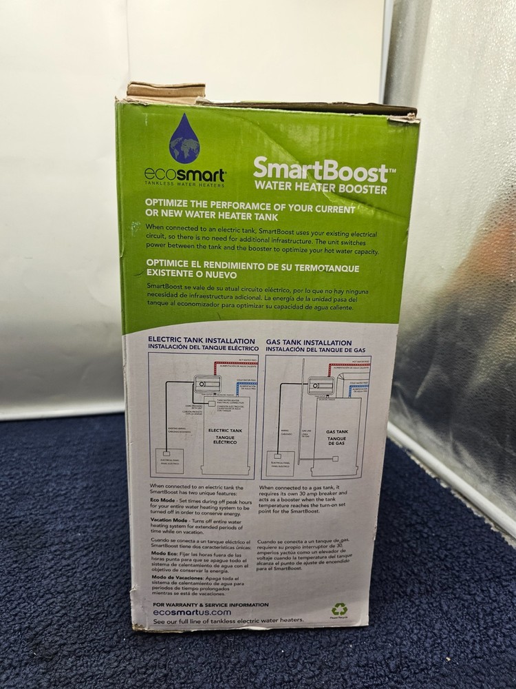 EcoSmart ECOTB240 SmartBoost™ Water Heater Booster 240VAC 60Hz 7.2kW 150psi Max