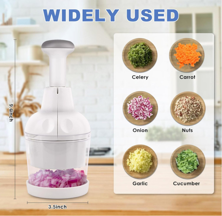 Pampered Chef Push Function Food Chopper - White