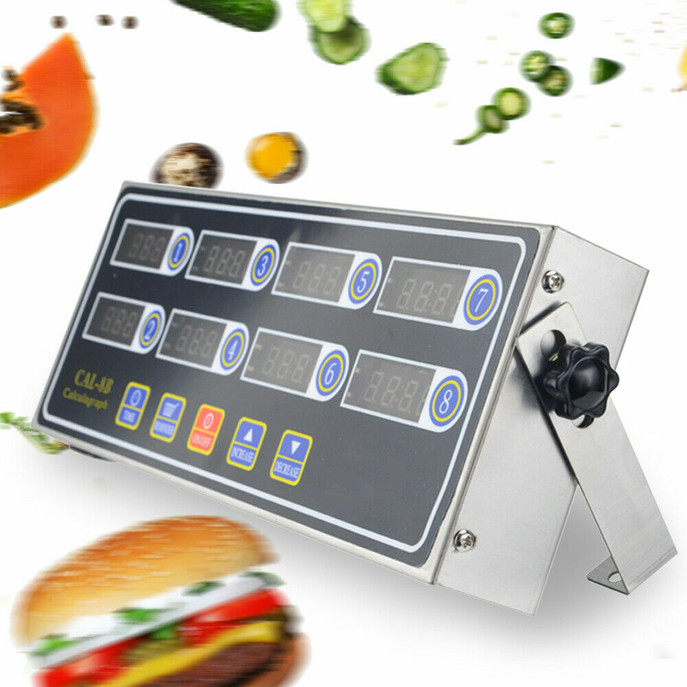 8 Channel Commercial Digital Timer Calculagraph Kitchen Loud Countdown Modern US