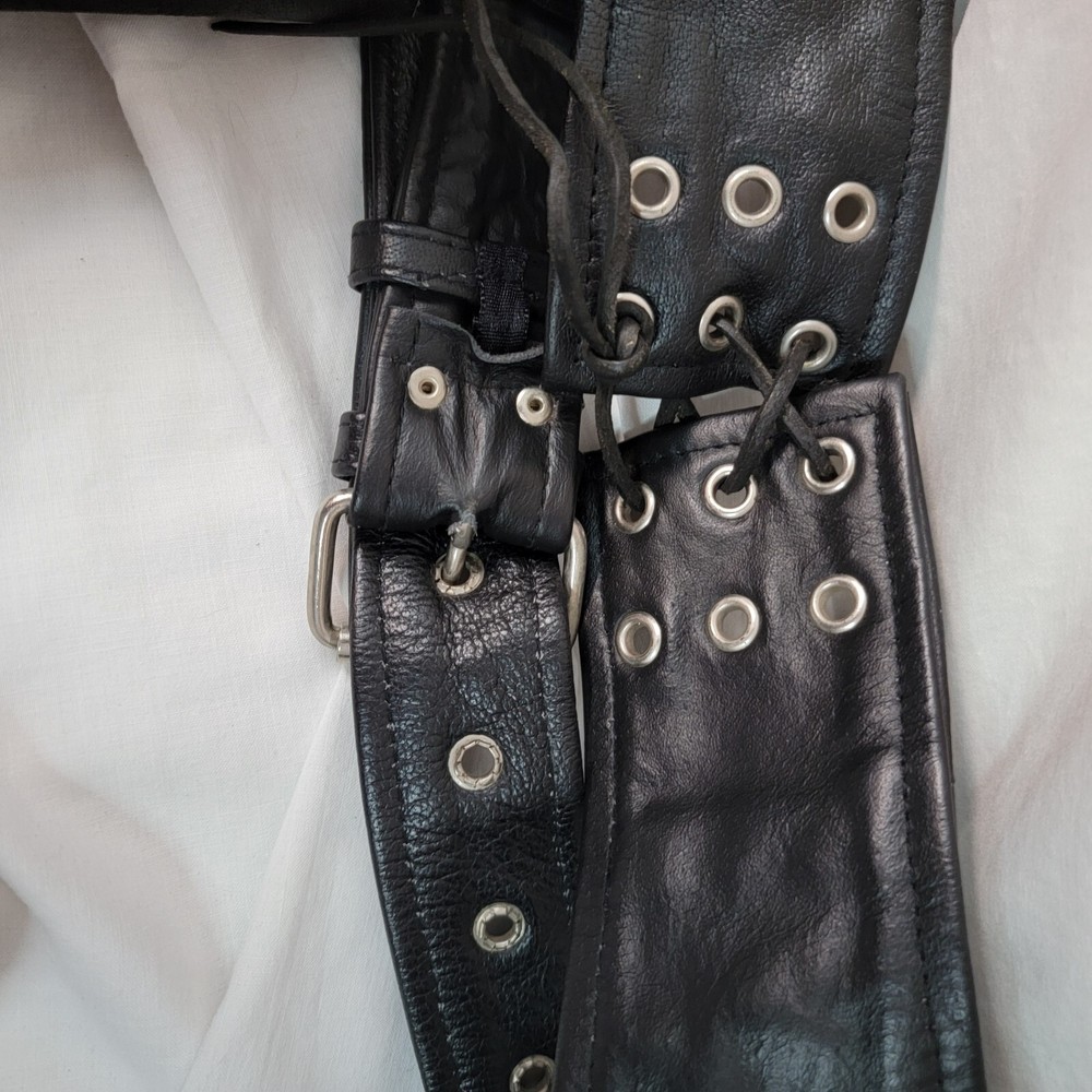 MOTORCYCLE LEATHER CHAPS UNIK Mens Size L Pre Owned