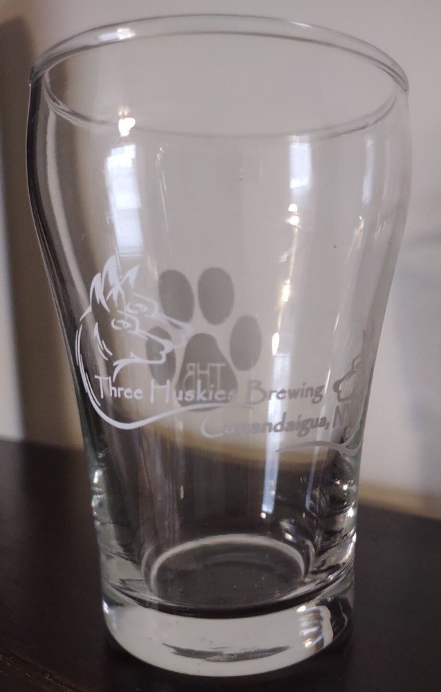 THB The Huskies Brewing Sample Glass Canadaigua, NY