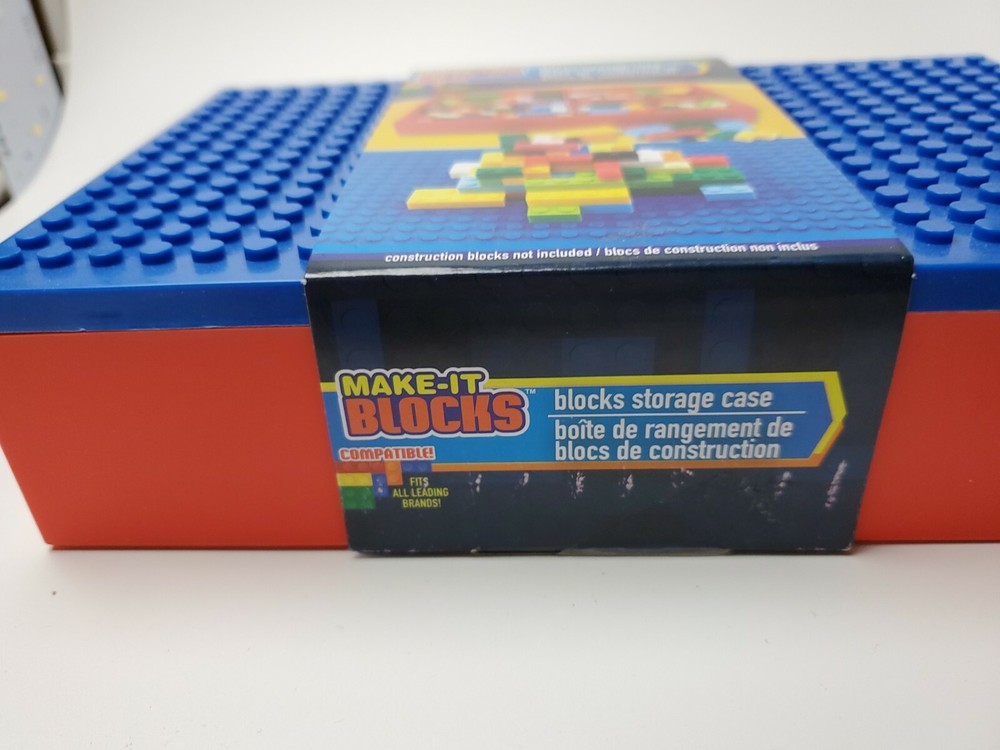 Make It Blocks Blocks Storage Case - Blue Top- Compatible Fits