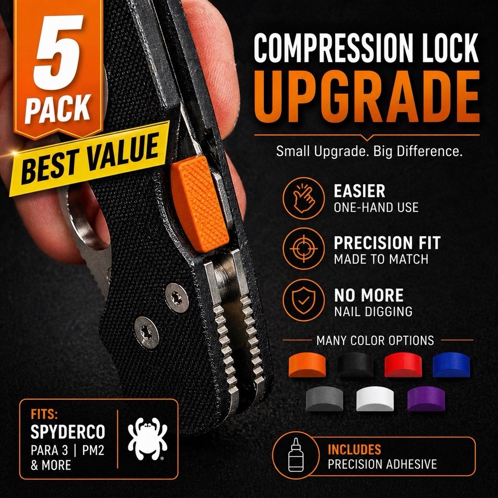Compression lock buttons for Spyderco Paramilitary 2 or 3