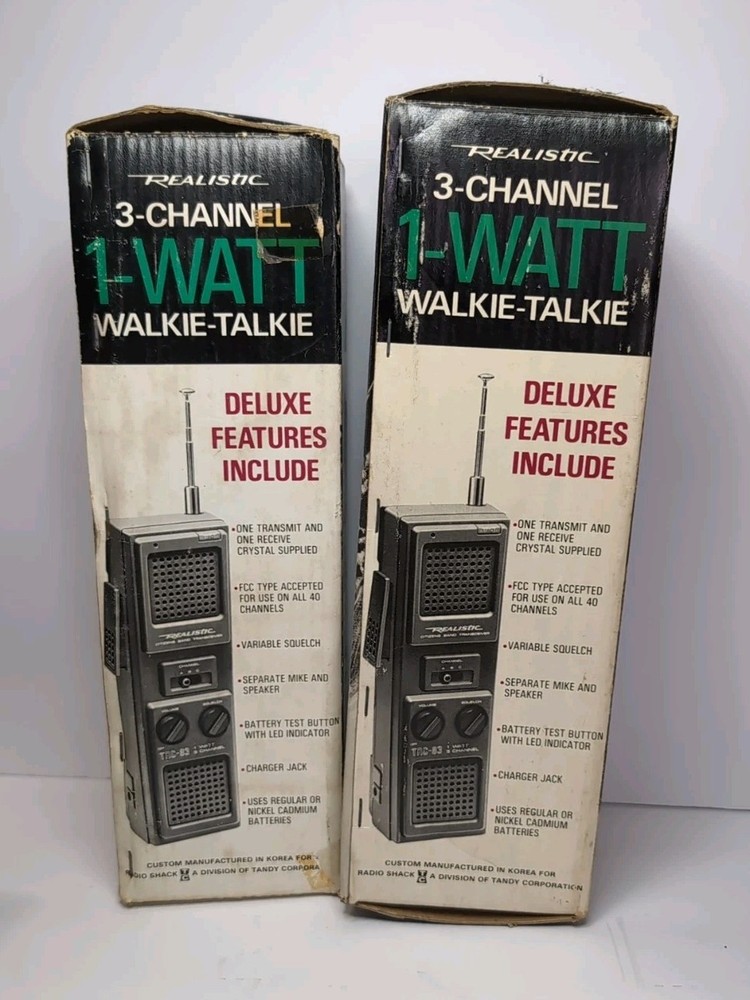 2 Realistic TRC-83 3 Channel Transceiver No. 21-1605 Original Boxes both tested